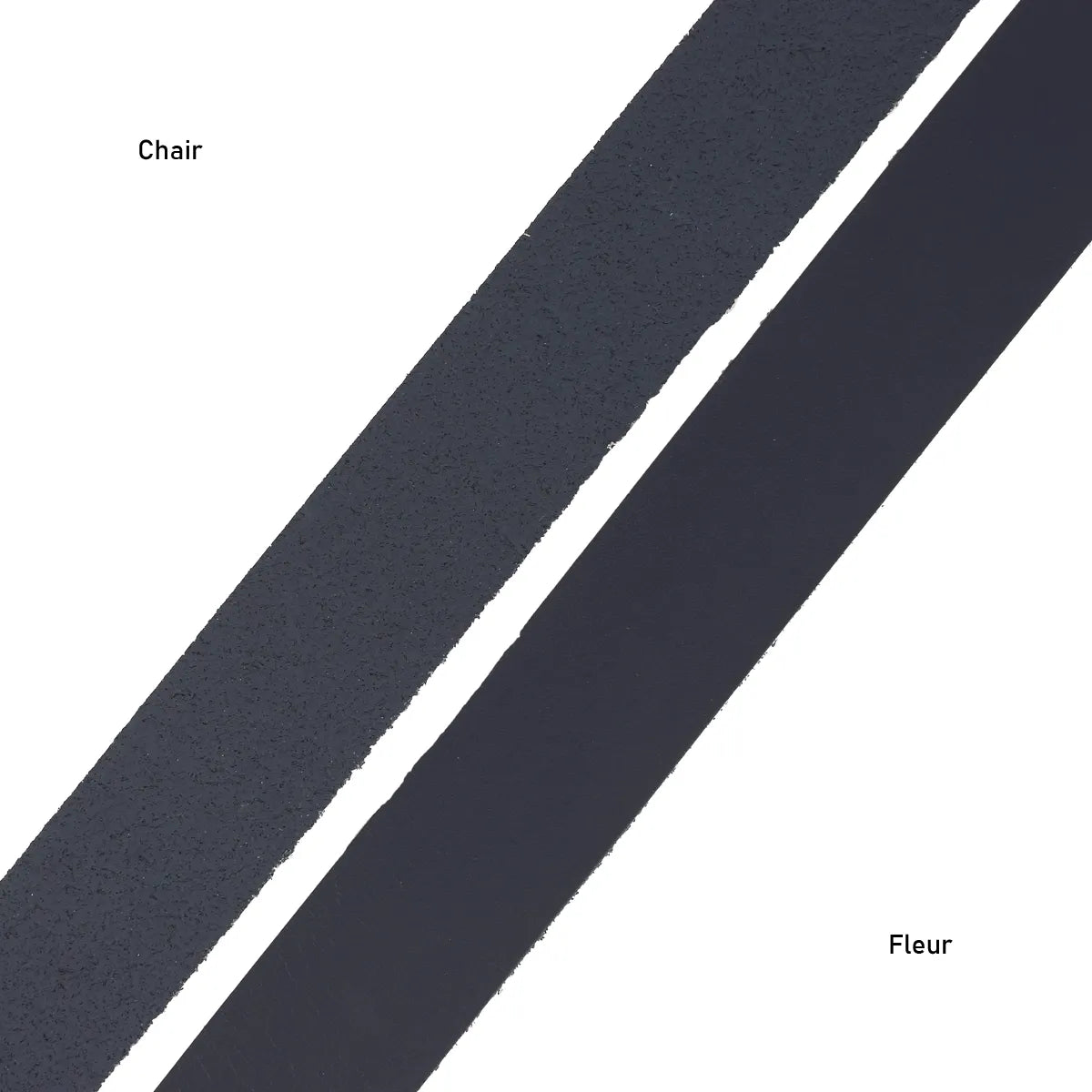 Sangle cuir de vachette bleu marine