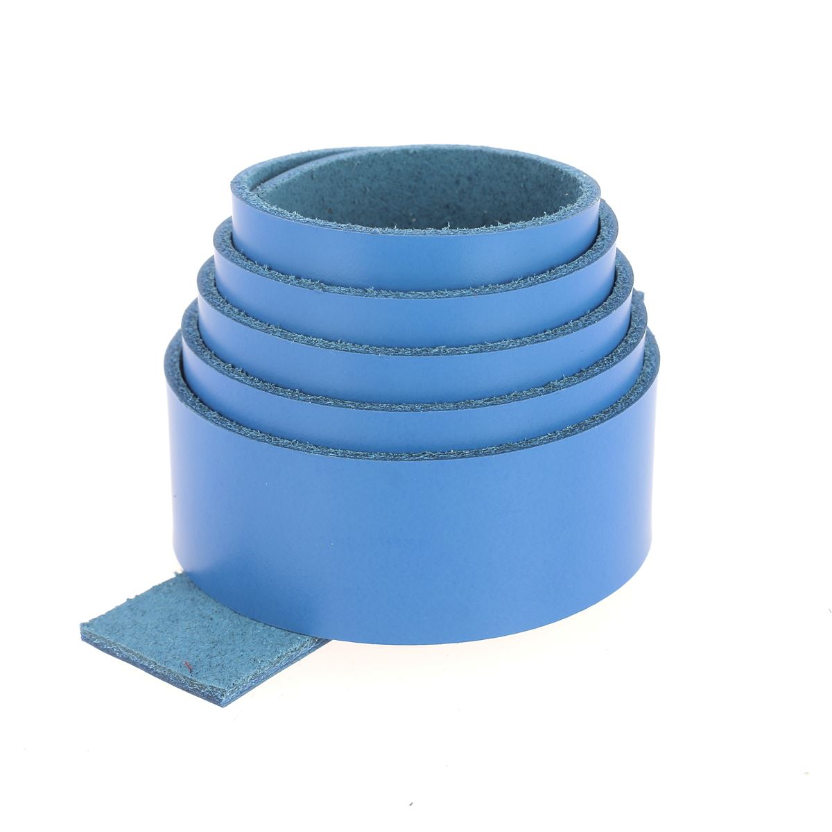 Sangle en cuir de vachette lisse - BLEU I02