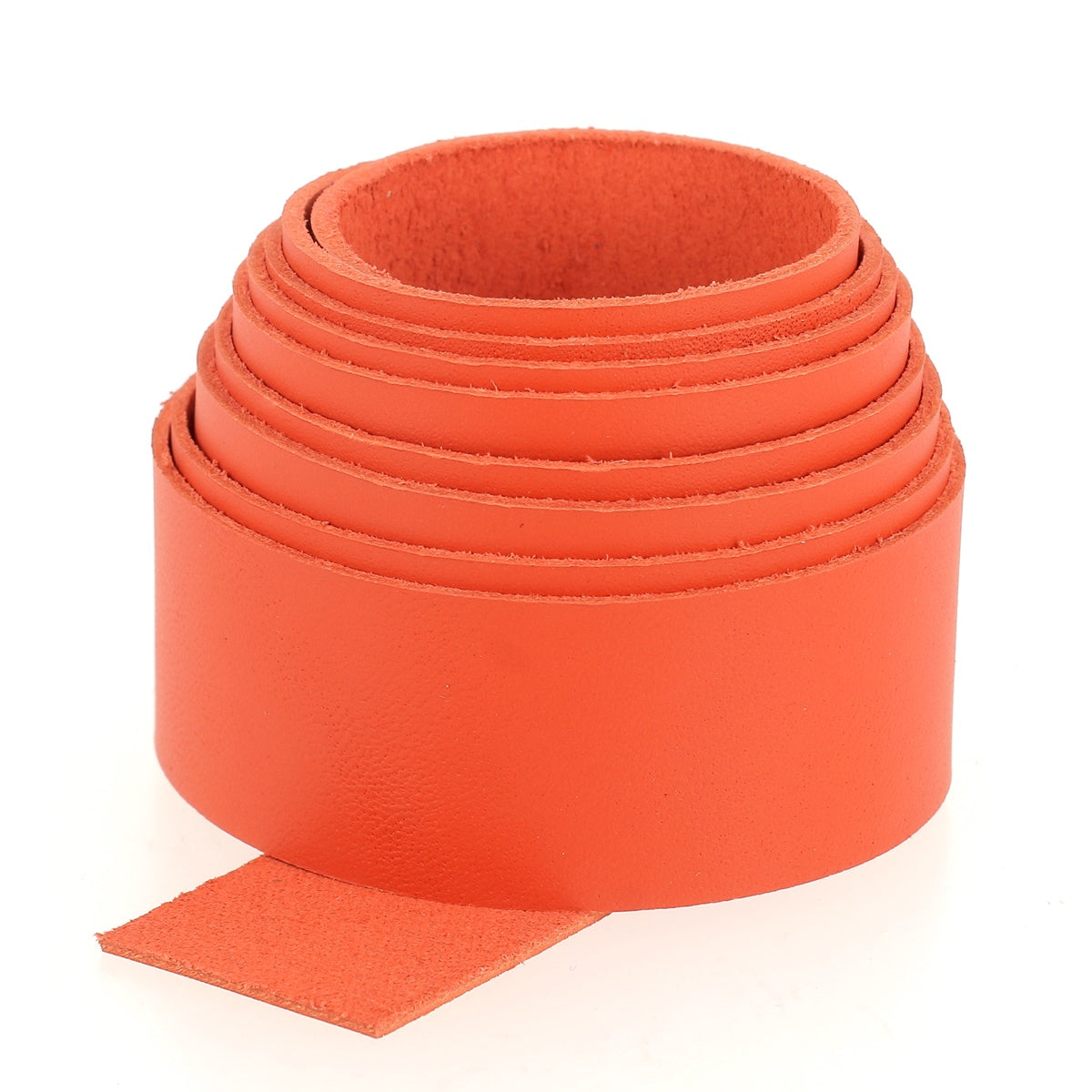 Sangle en cuir de vachette SATINATO - ORANGE K04
