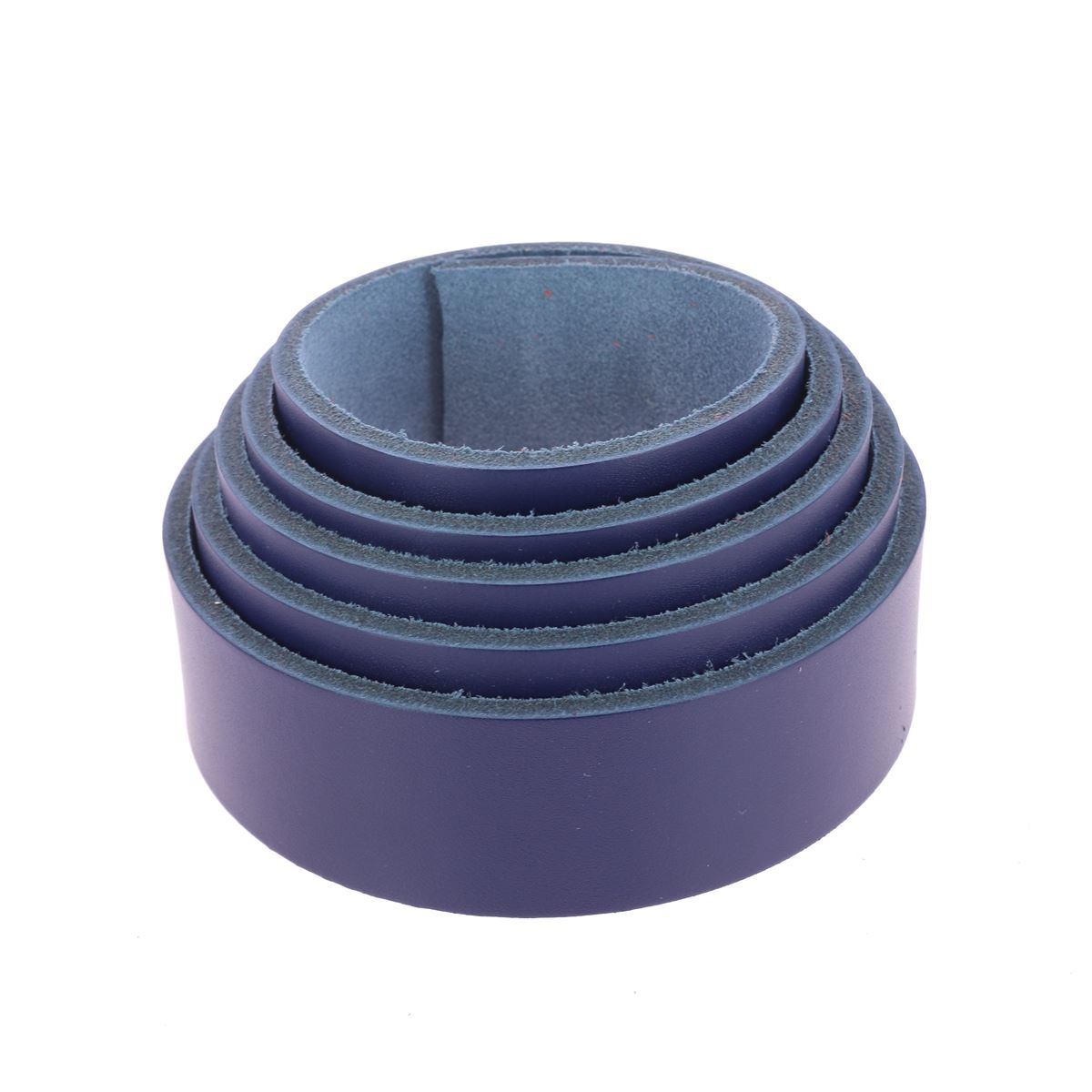 Lanière en cuir de croupon tannage végétal - BLEU N70 - Ép 3,4mm - Deco Cuir