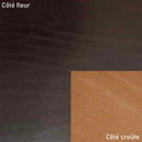 Morceau de cuir de collet tannage végétal SAUVAGE - MARRON FONCÉ