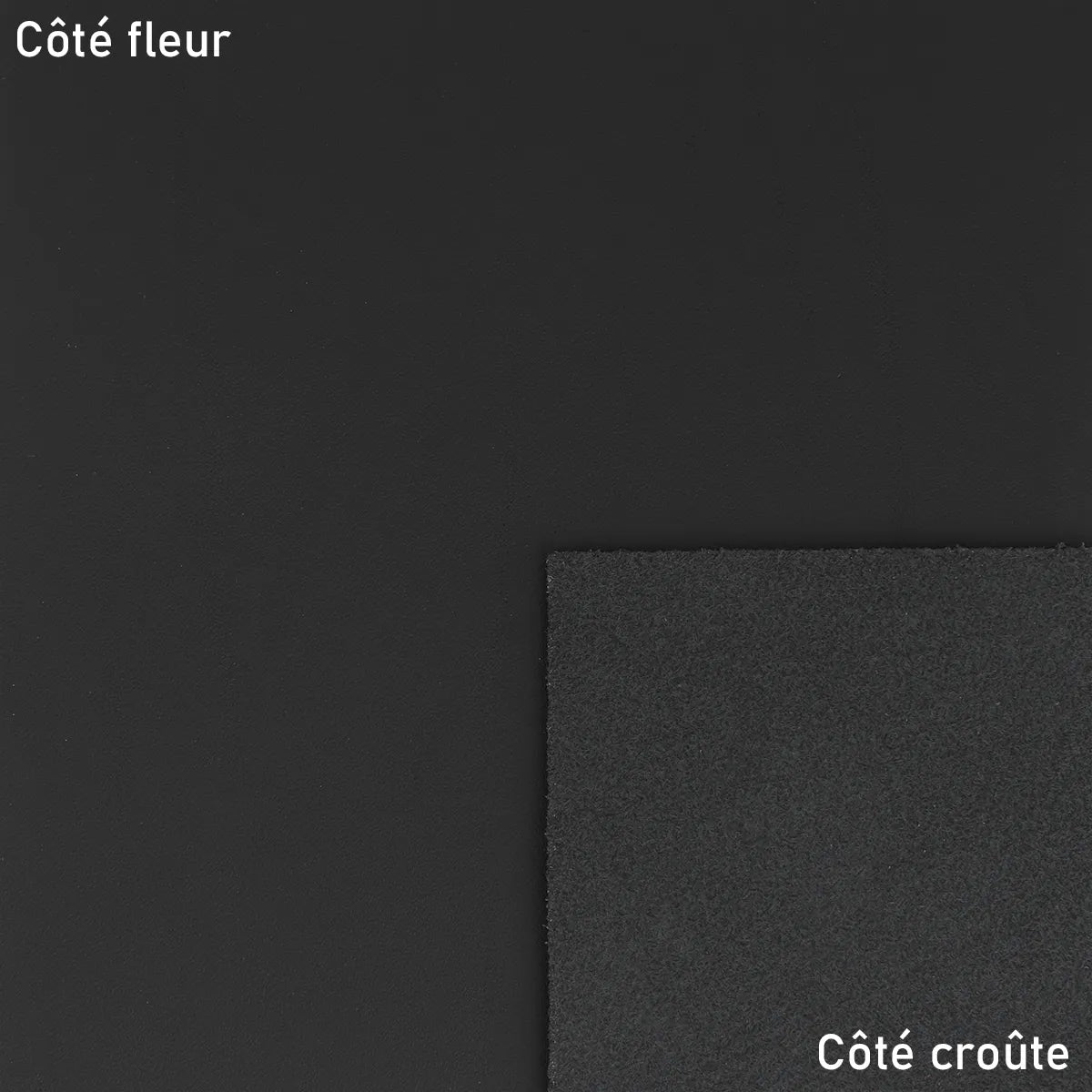 Pièce de cuir collet tannage végétal SAUVAGE MAT - NOIR SAU24 - Deco cuir