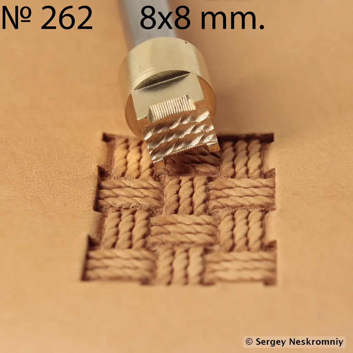 Tampon cuir Sergey Neskromniy n° 262 - Basketweave tressage 3 cordes