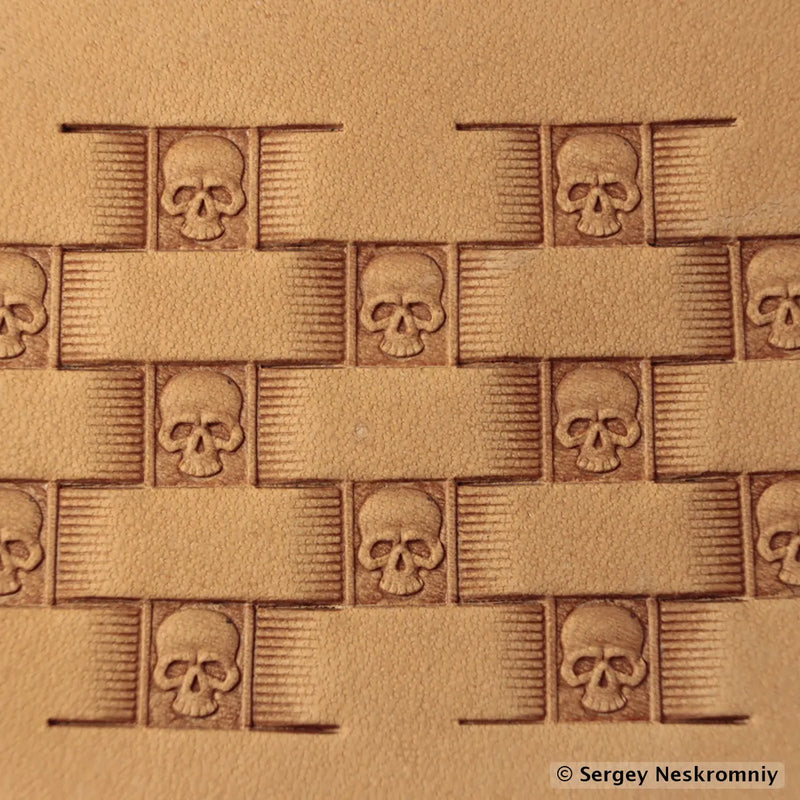 Matoir cuir Sergey Neskromniy n° 281 - Basketweave tête de mort