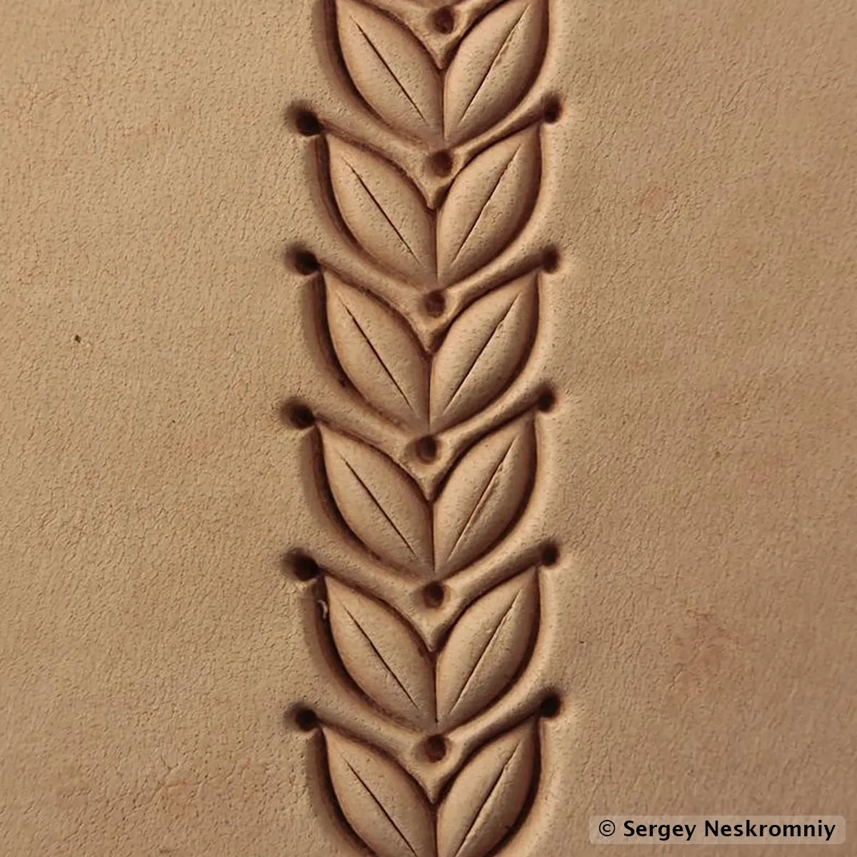 Matoir cuir Sergey Neskromniy n° 459 - Bordure épi de blé