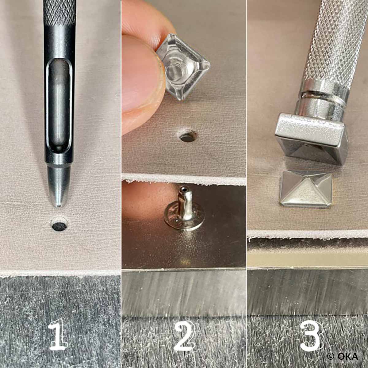 Outil Rivet Outil de pose pour rivets pyramides - Oka Japon | Deco cuir