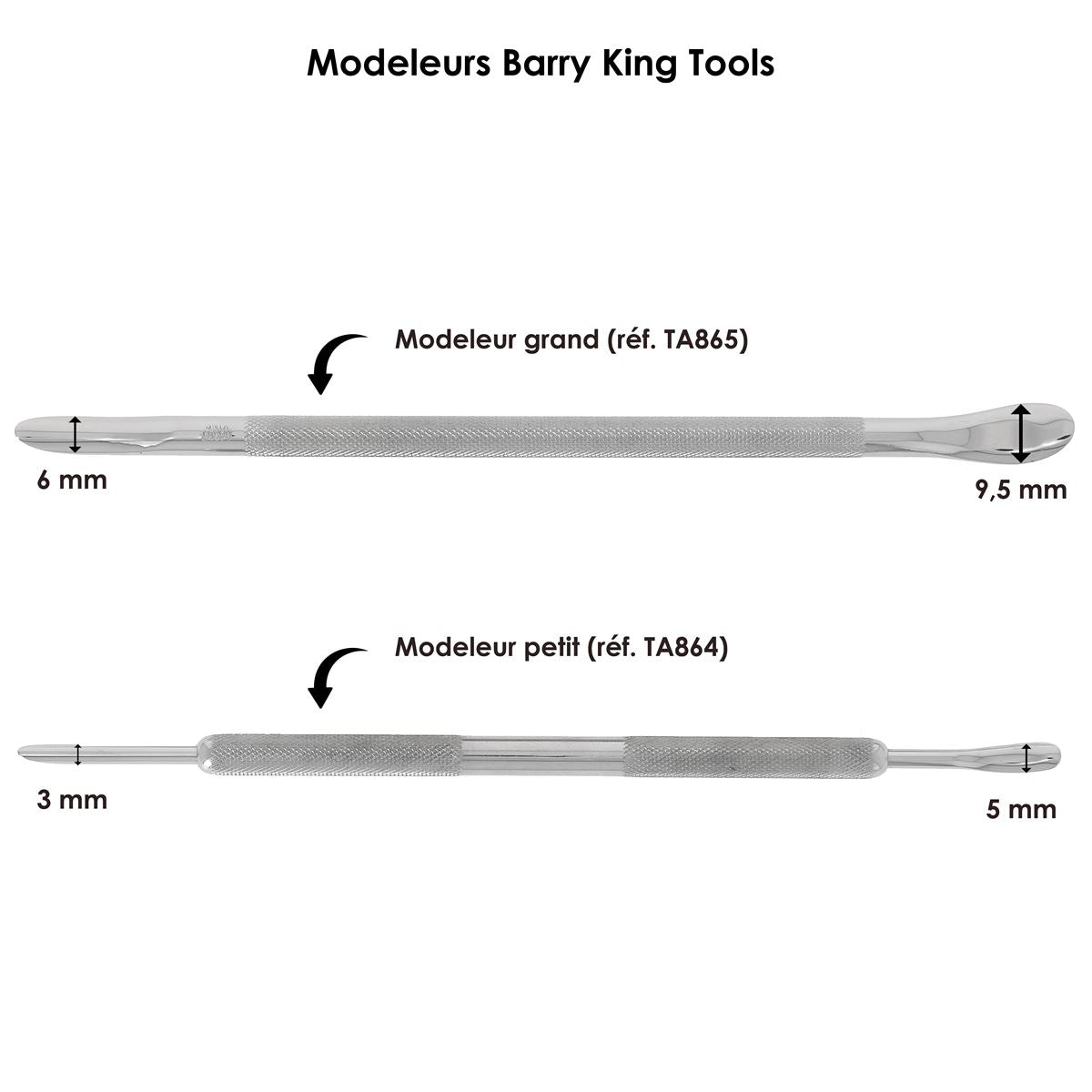 Différents modeleurs Barry King Tools : Grand et Petit. 