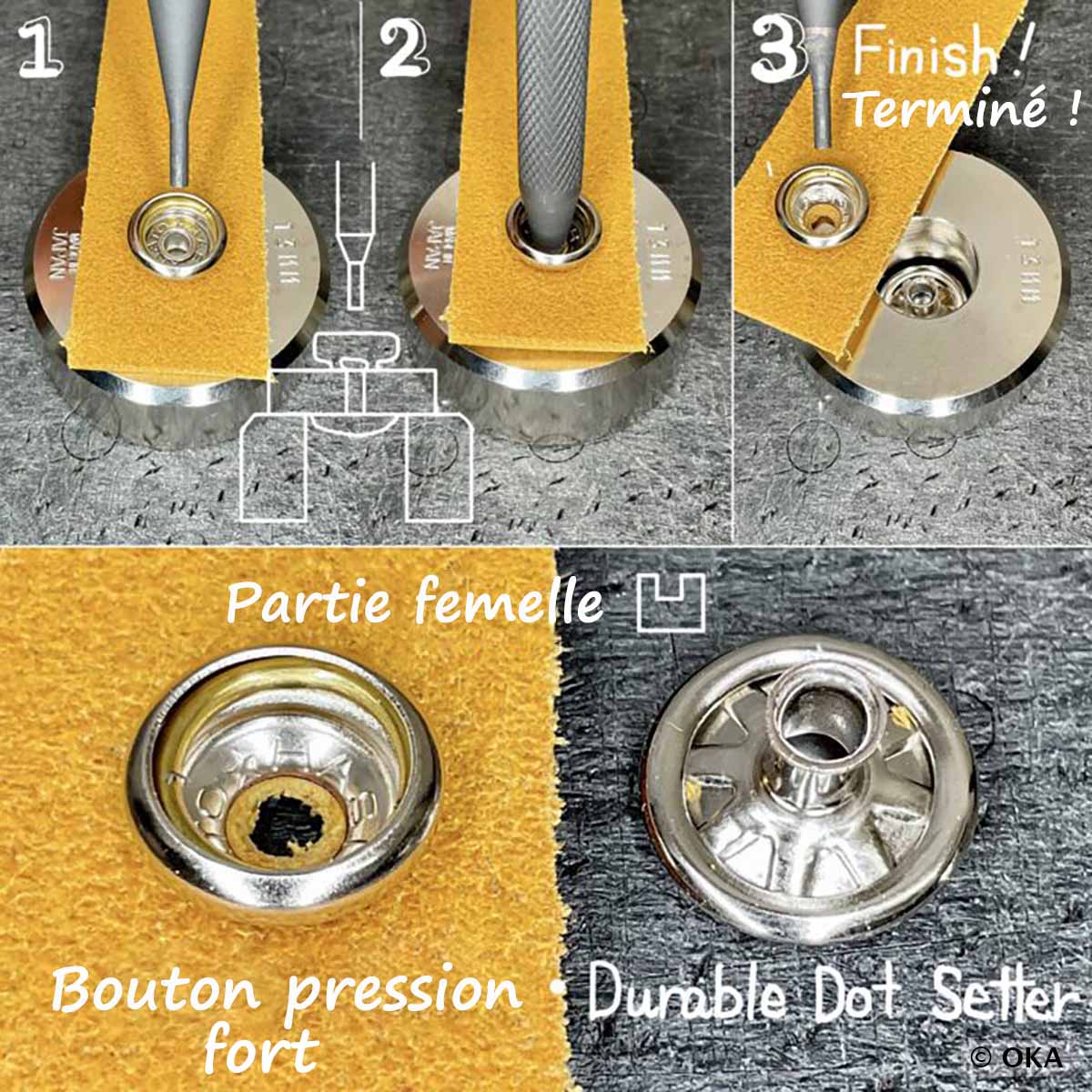 Enclume pour retirer les boutons pression forts - Oka