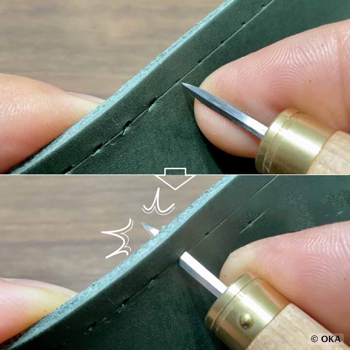 Alêne aux pinces PRO pour cuir - Oka