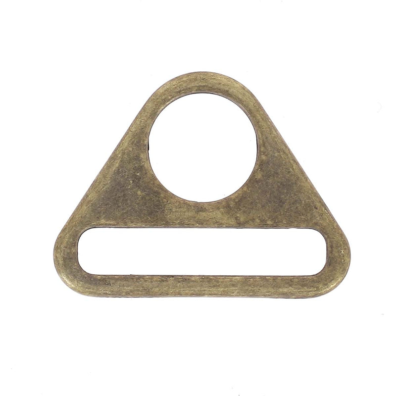 Anneau triangle - Laiton vieilli - Pour lanière en cuir de 3 cm