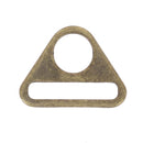 Anneau triangle - Laiton vieilli - Pour lanière en cuir de 3 cm