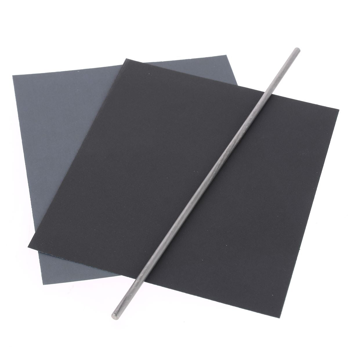 1 tige en acier + 2 feuilles de papier de verre grains 500 et 1000 - Affûtage abat-carres - Vergez Blanchard