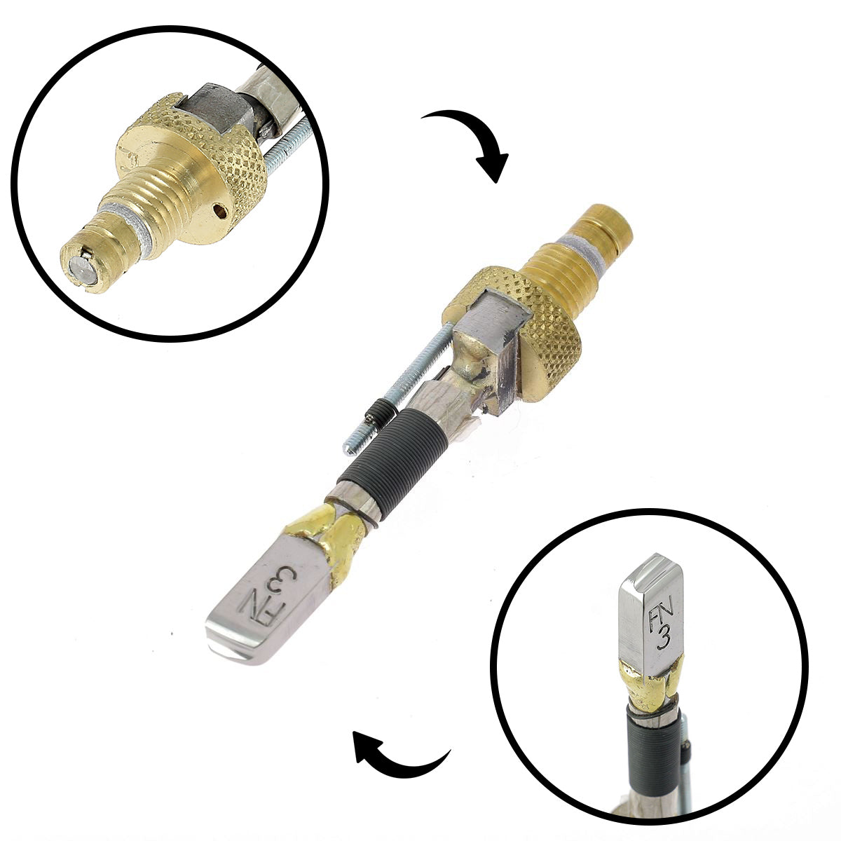 Filet bombé COURT avec guide pour fer à fileter - Serie FNC - Regad - Deco Cuir