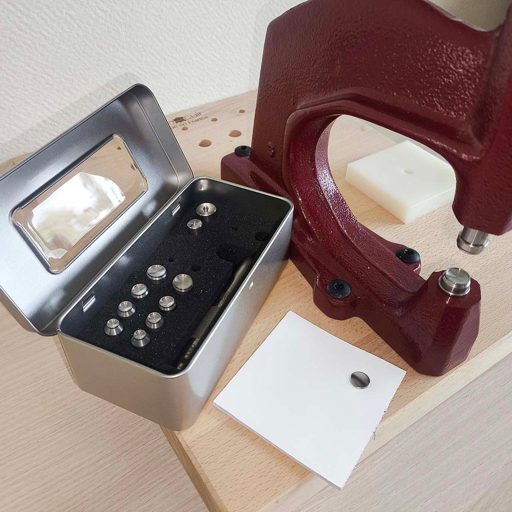 Outil Rivet Kit d'outils de pose pour rivets en inox - 16 pièces | Deco Cuir
