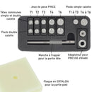 Kit d'outils de pose pour rivets en inox - 16 pièces - Deco Cuir - Deco Cuir