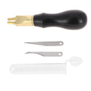 Couteau polyvalent pour la découpe du cuir avec 2 lames