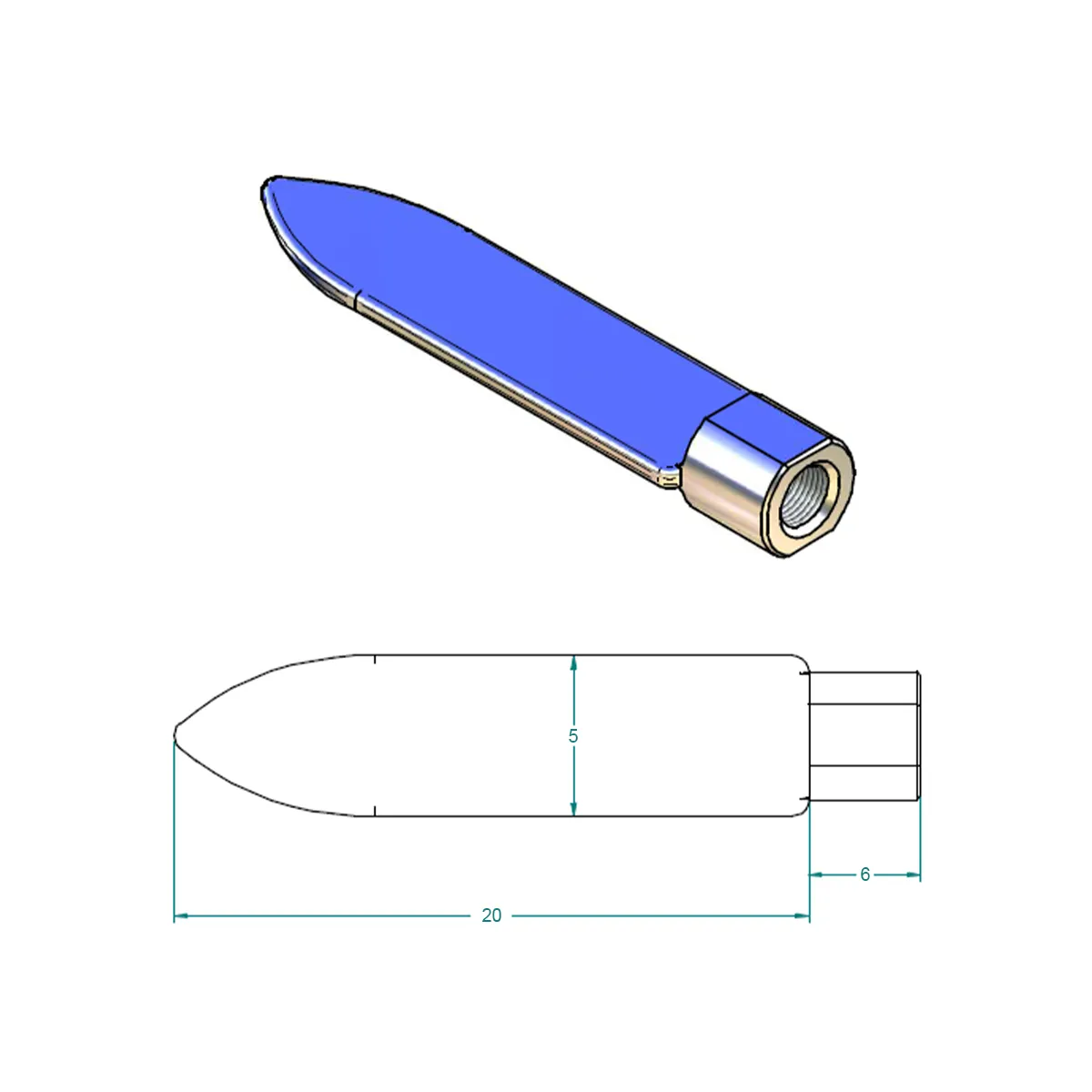 Spatule cire pour fer à fileter Adece - Dimensions