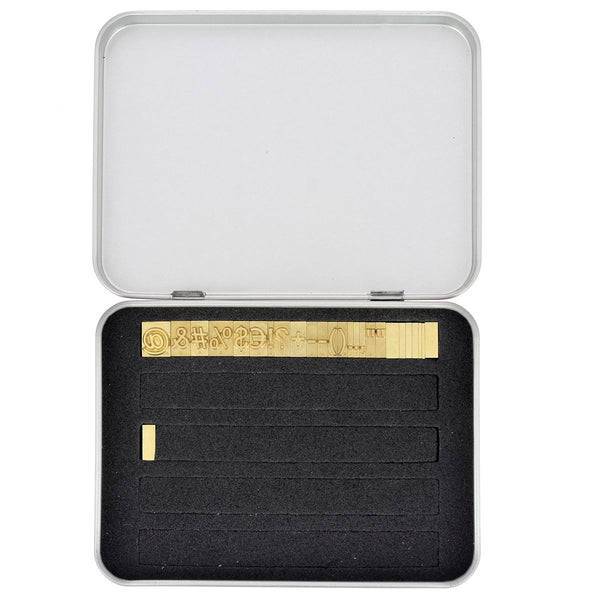 Caractères spéciaux en laiton Arial taille 6mm - Deco Cuir - Marquage cuir