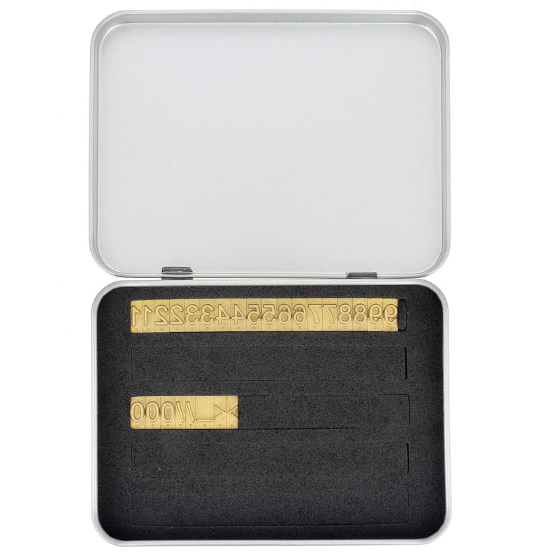 26 chiffres en laiton Arial taille 6mm - Deco Cuir - Marquage cuir