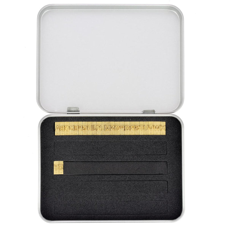 26 lettres majuscules en laiton Arial taille 4mm - Deco Cuir - Marquage cuir