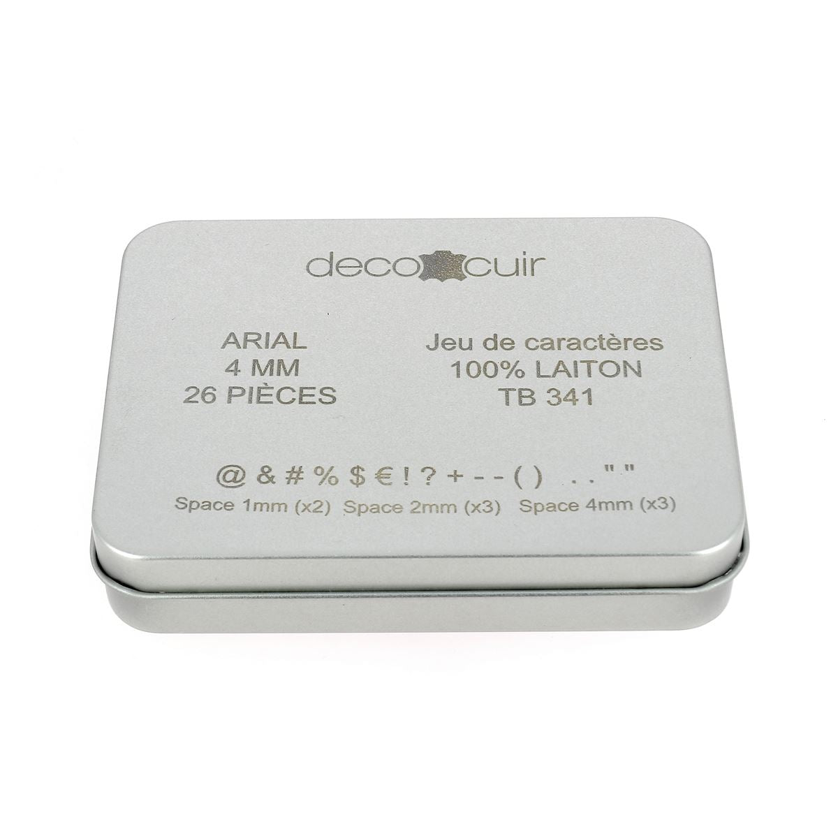 Caractères spéciaux en laiton pour marquage cuir - Police Arial