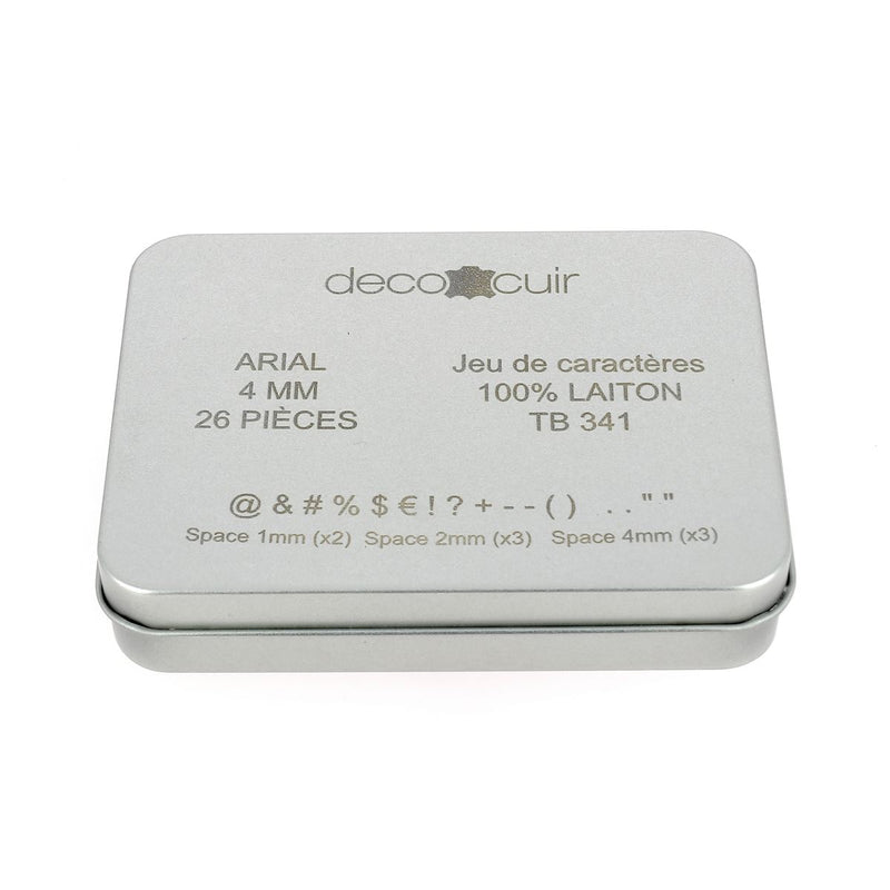 Caractères spéciaux en laiton pour marquage cuir - Police Arial