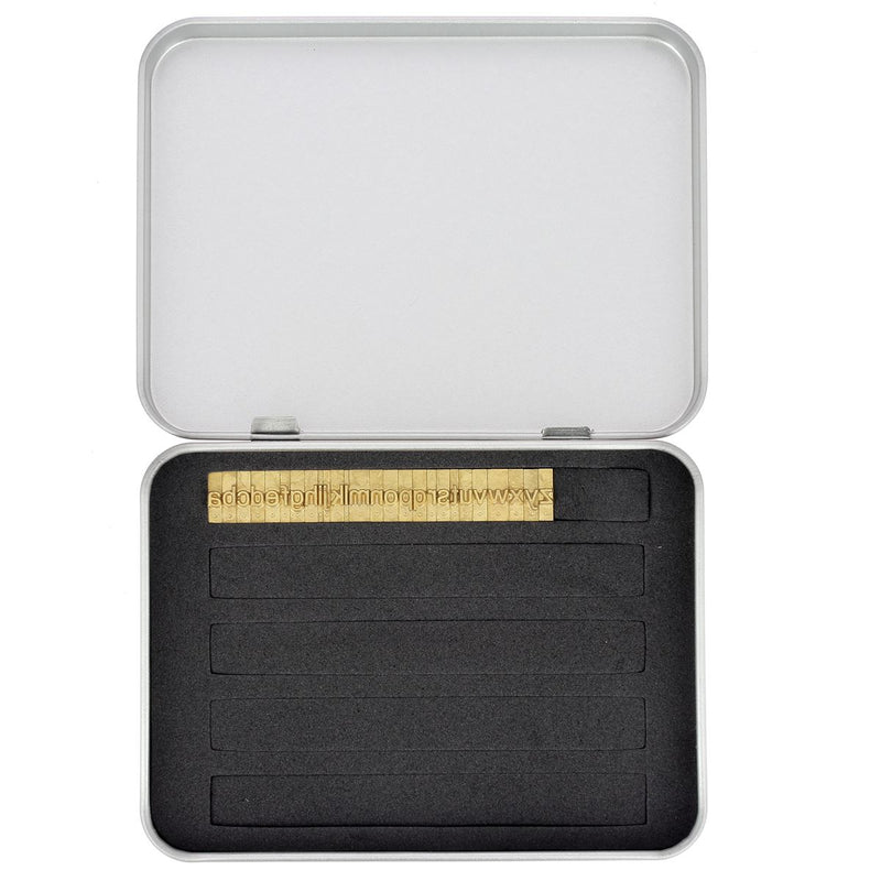 26 lettres minuscules en laiton Arial taille 4mm - Deco Cuir - Marquage sur cuir