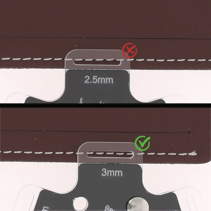 Vérification marges de couture avec guide Deco Cuir