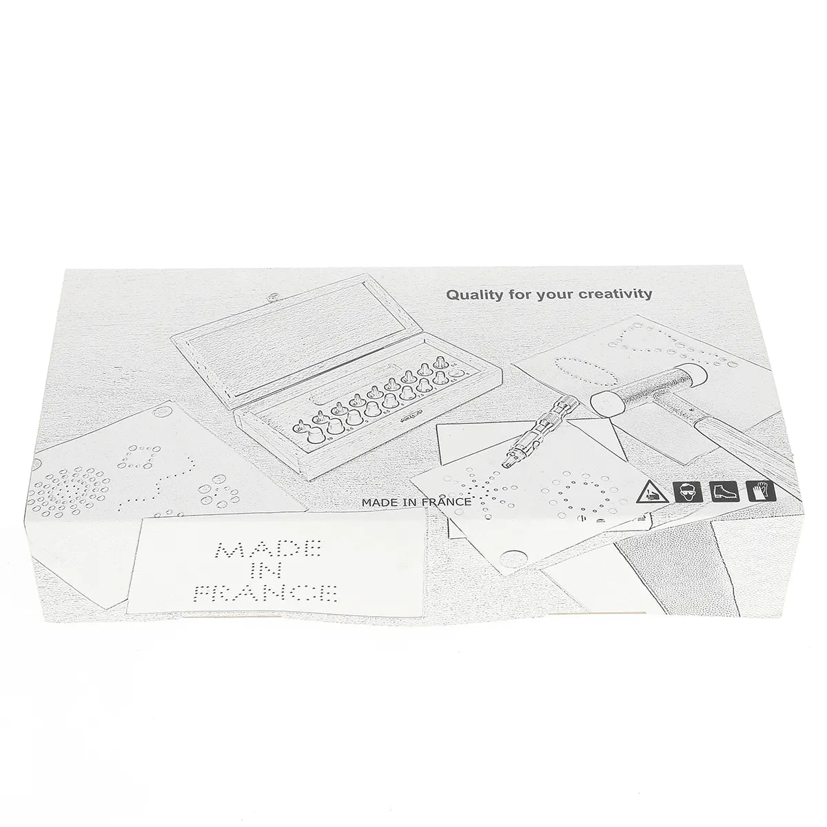 Boîte 18 emporte-pièces ronds pour cuir avec manche - Ø 1,5 à 10 mm - Boehm made in France
