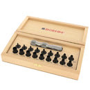 Coffret avec manche à frapper et 18 emporte-pièces ronds - Diamètre 1,5 à 10 mm - Boehm