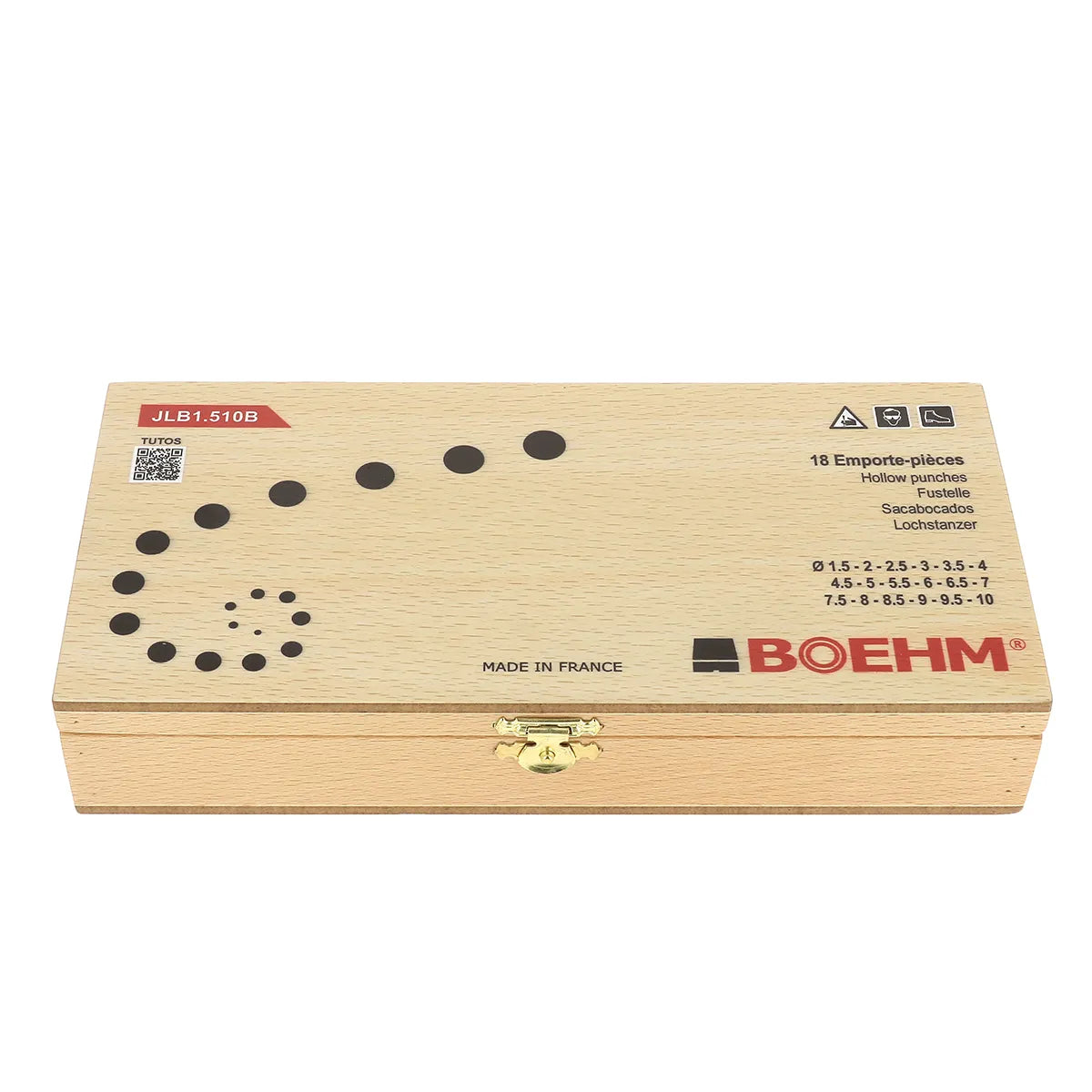 Coffret emporte-pièces artisans et maroquinier Boehm  JLB1.510B, outils de poinçonnage pour cuir