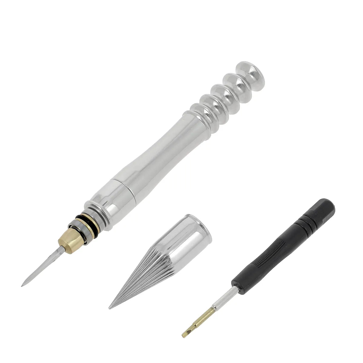 Outil multifonction : brunissoir, applicateur finition tranche et alêne aux pinces fourni avec tournevis pour changer la lame