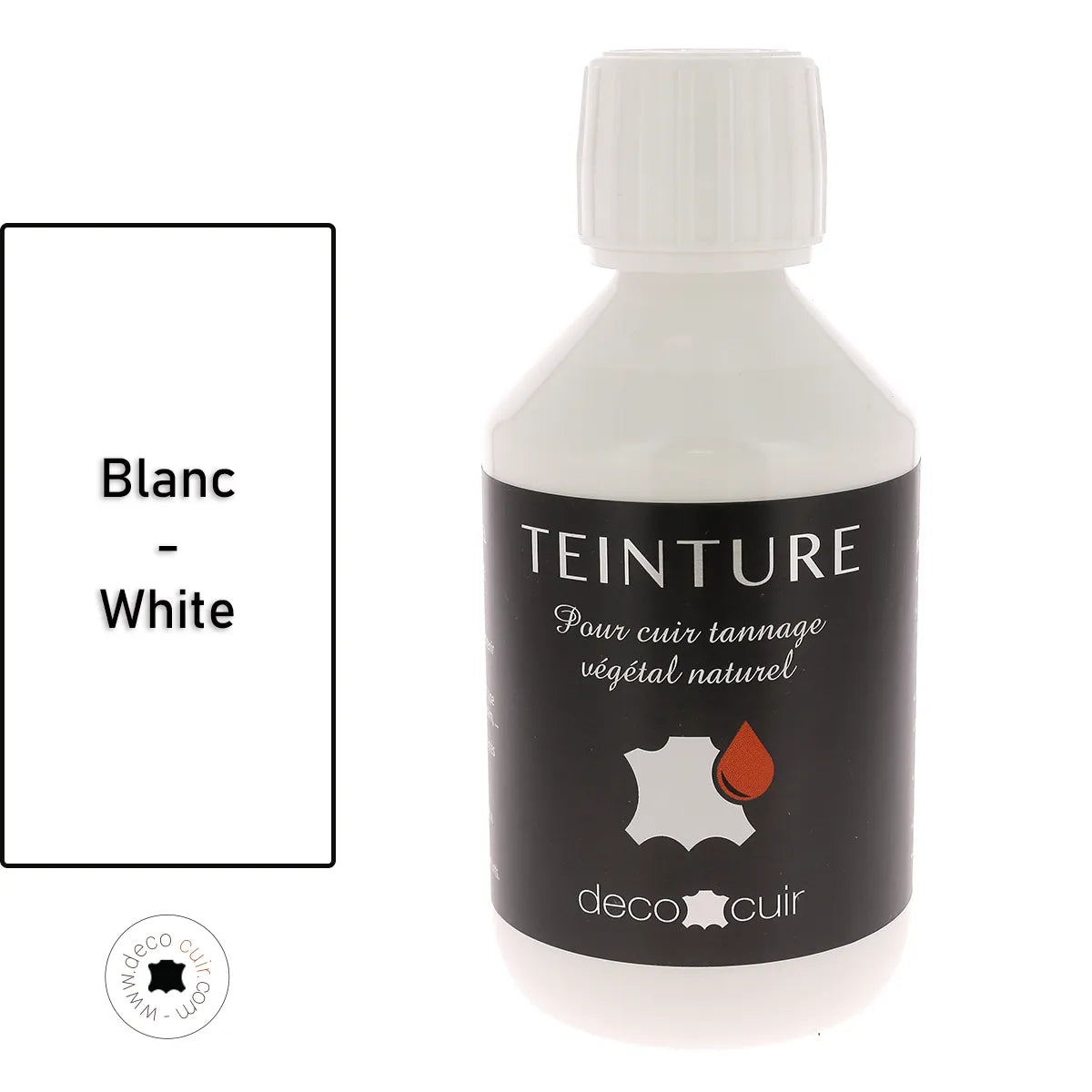 Teinture pour cuir base aqueuse - BLANC - 250 ml