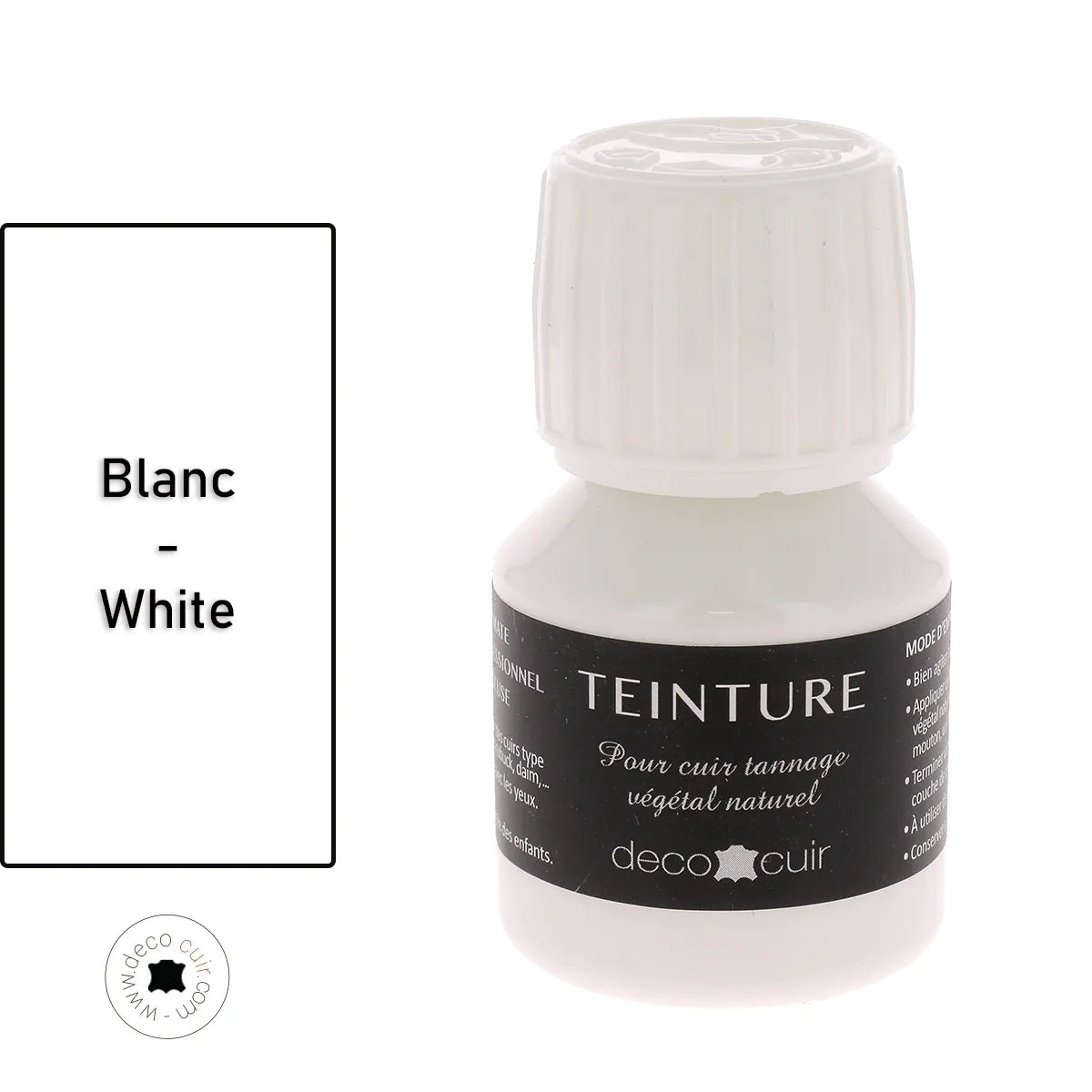 Teinture pour cuir base aqueuse - BLANC - 60 ml