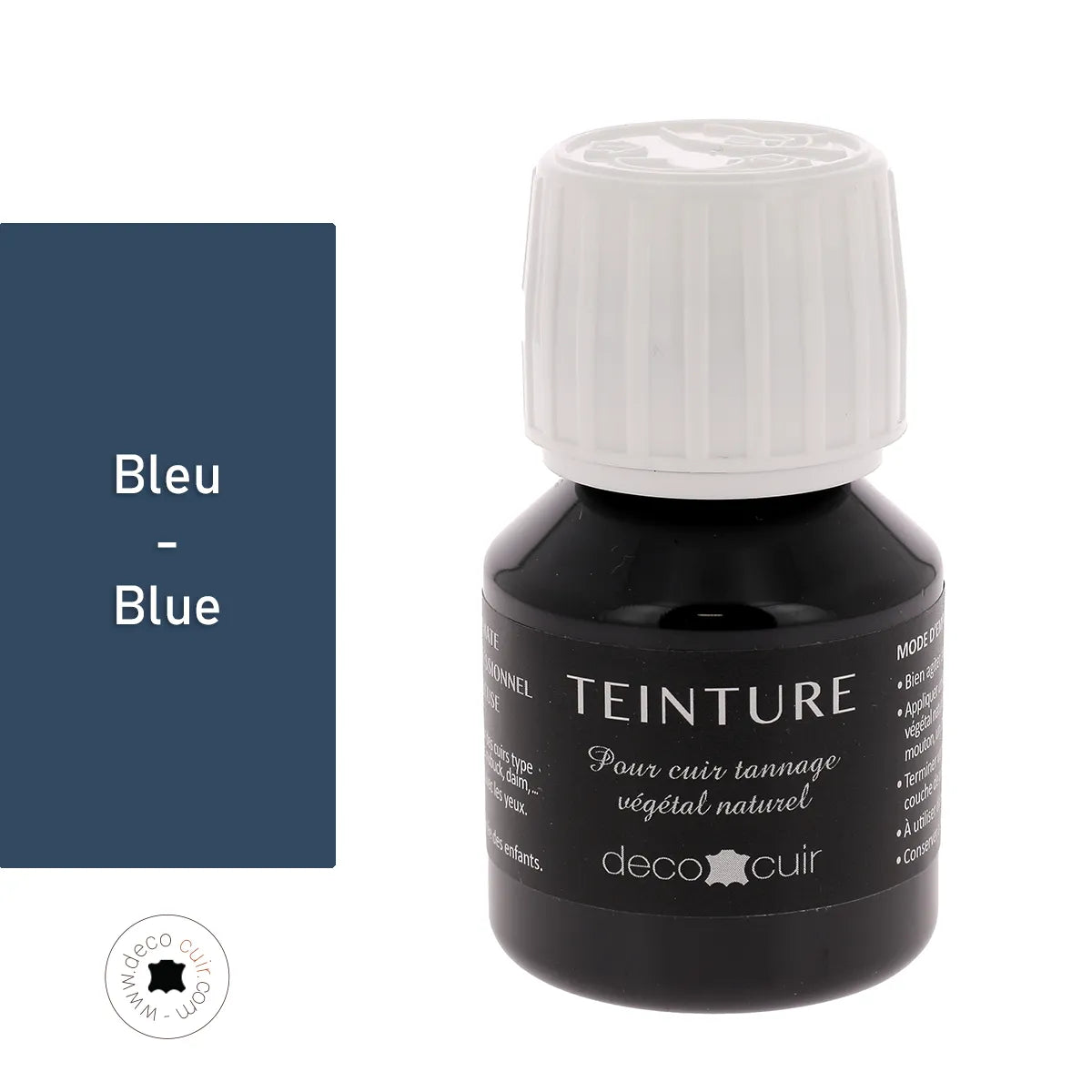Teinture cuir BLEU - 60 ml -  Deco Cuir
