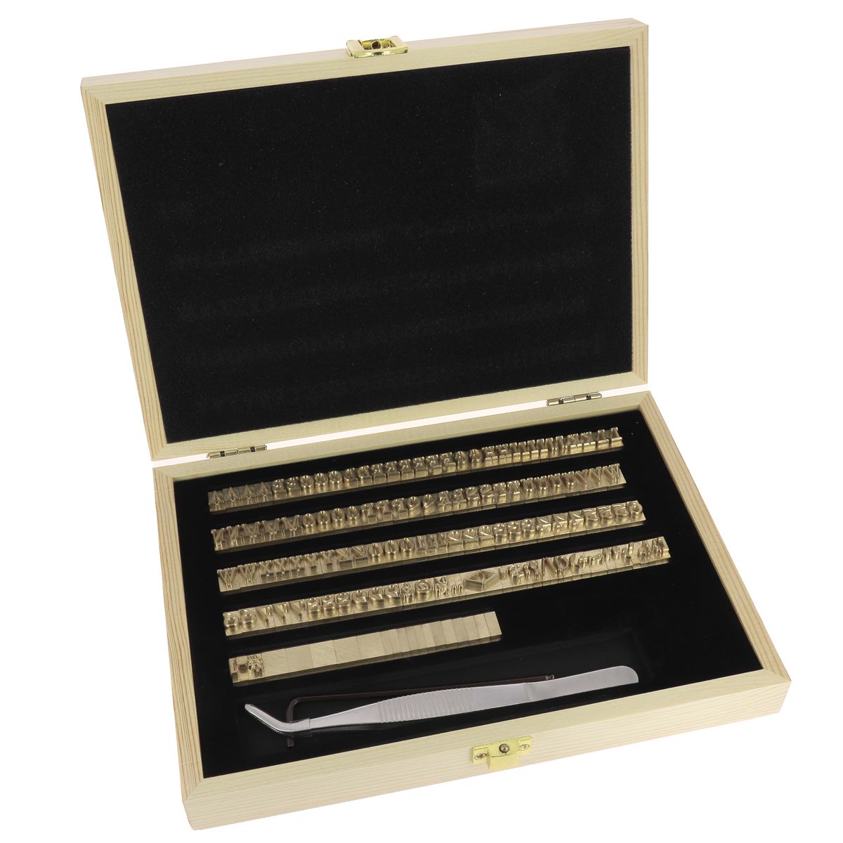 Jeu de 142 caractères en laiton - Lettres, chiffres et symboles - 6mm - Tandy Leather