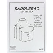 Patrons pour sacoche de selle en cuir Tandy Leather, modèle 6030-00, avec instructions illustrées pour la fabrication.