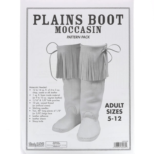 Patrons pour bottes mocassins en cuir 6032-00 - DIY Pattern pack Plains boot moccasin
