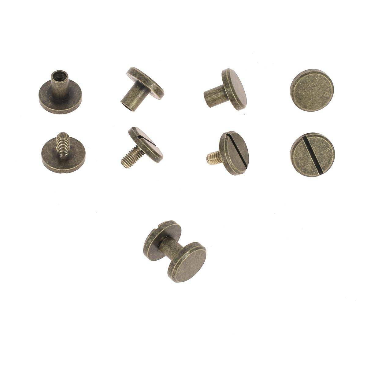 Lot de vis chicago - Diamètre 10mm - Entraxe 6mm | Deco Cuir