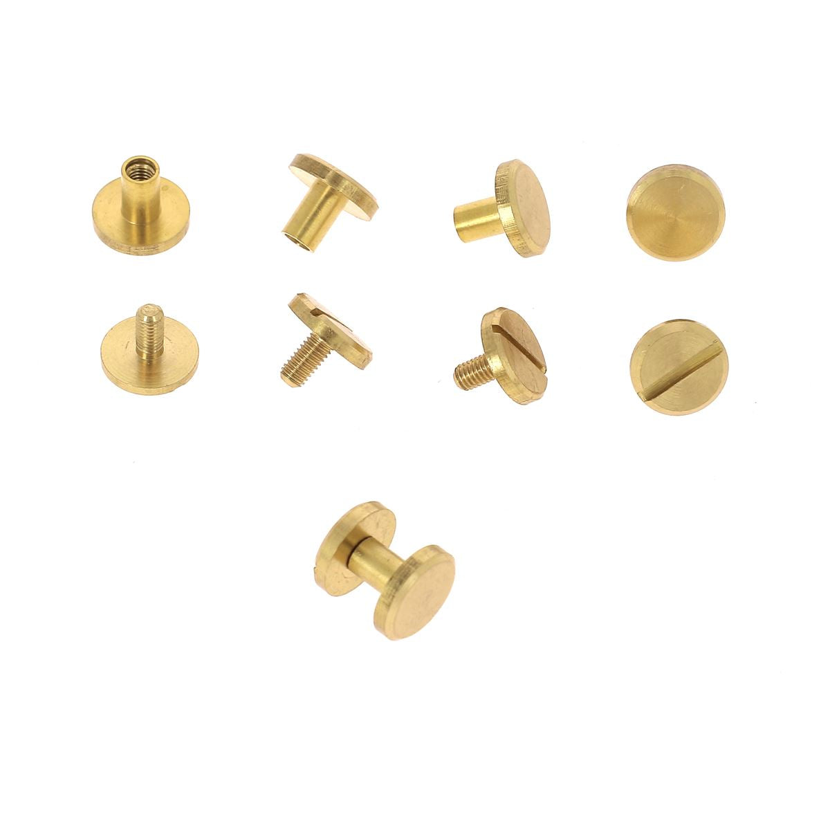 Lot de vis chicago - Diamètre 10mm - Entraxe 6mm - Laiton