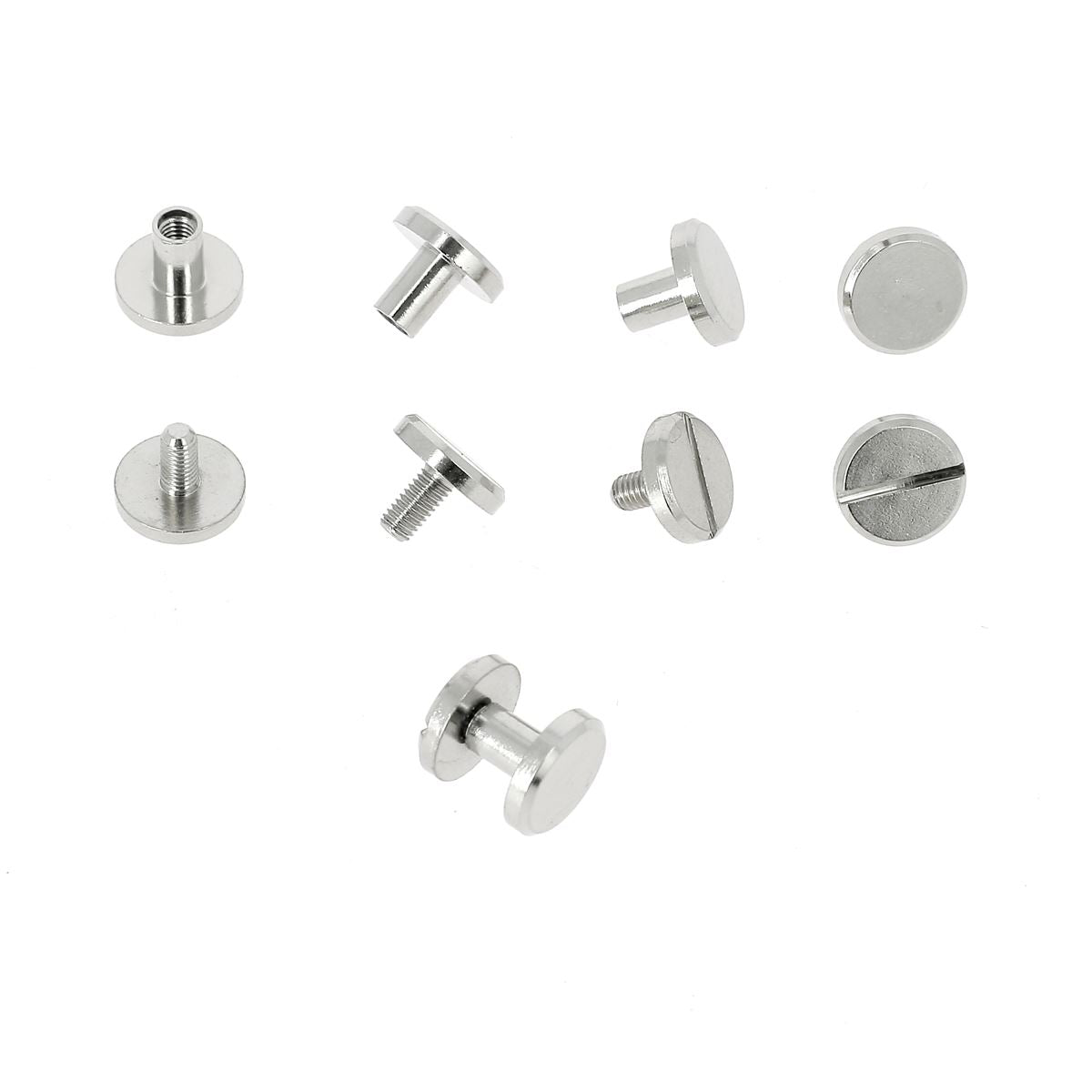 Lot de vis chicago - Diamètre 10mm - Entraxe 6mm - Nickelé