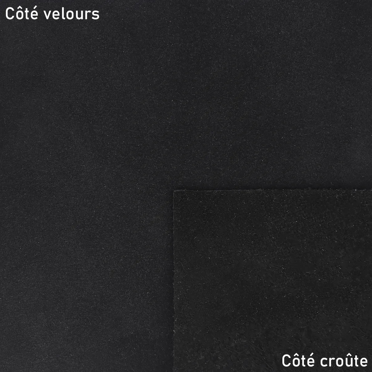 Croûte de cuir velours - DOLCE - Noir VEL01 - Deco cuir