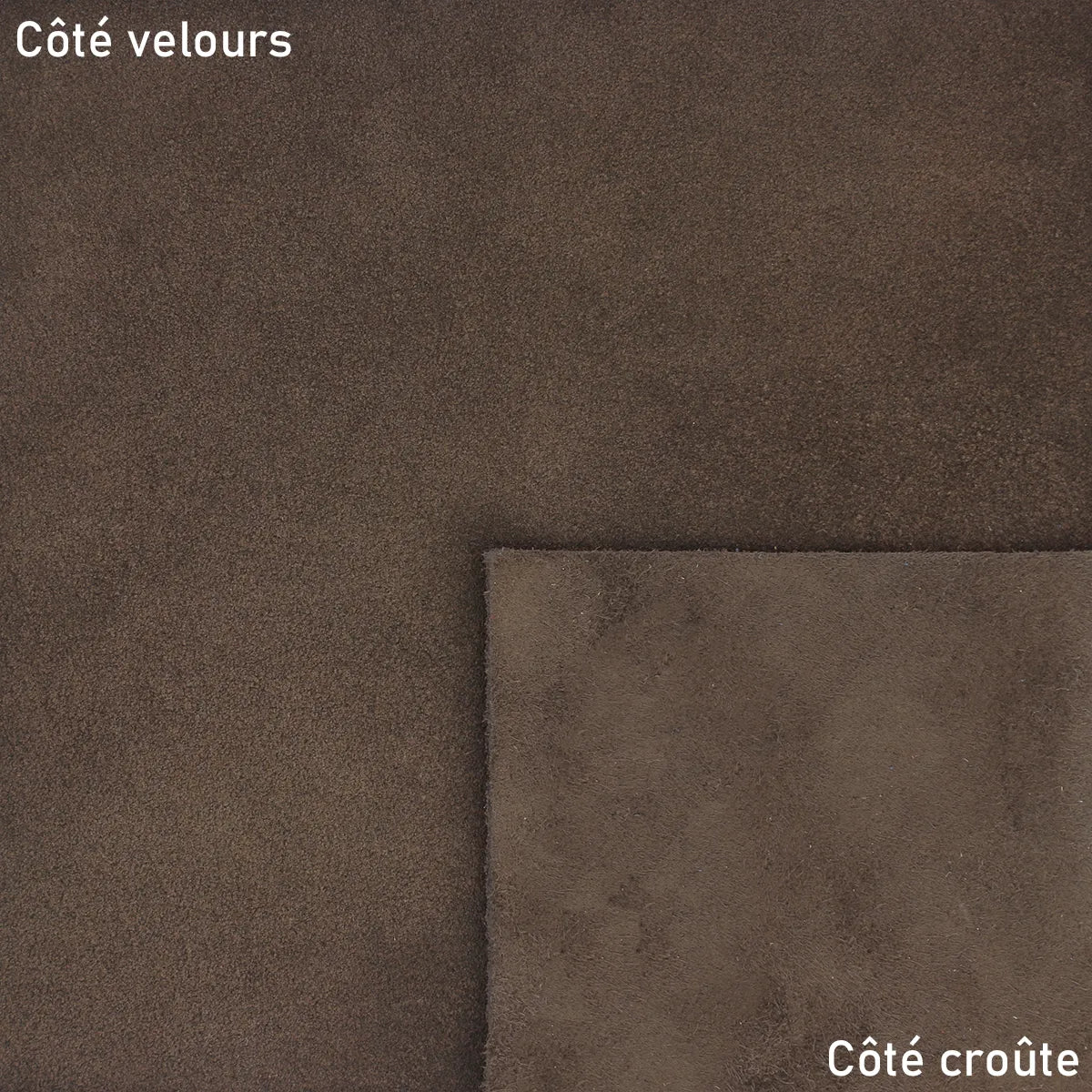 Cuir velours - DOLCE - Marron chocolat VEL02 - Deco cuir