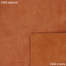 Peau de cuir de veau velours Dolce Marron Roux, texture douce et riche, pour créations de mode ou maroquinerie.