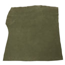 Peau de cuir de veau velours Dolce vert kaki, texture douce et souple pour projets de maroquinerie ou décoration.