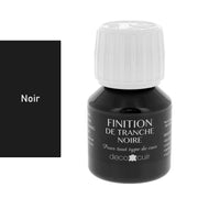 Finition de tranche mate Deco Cuir en noir, liquide de 60ml pour teinture et finition de cuir.