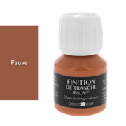 Finition de tranche mate Deco Cuir FAUVE, teintures et peintures, applicateur visible, pour finition élégante du cuir.