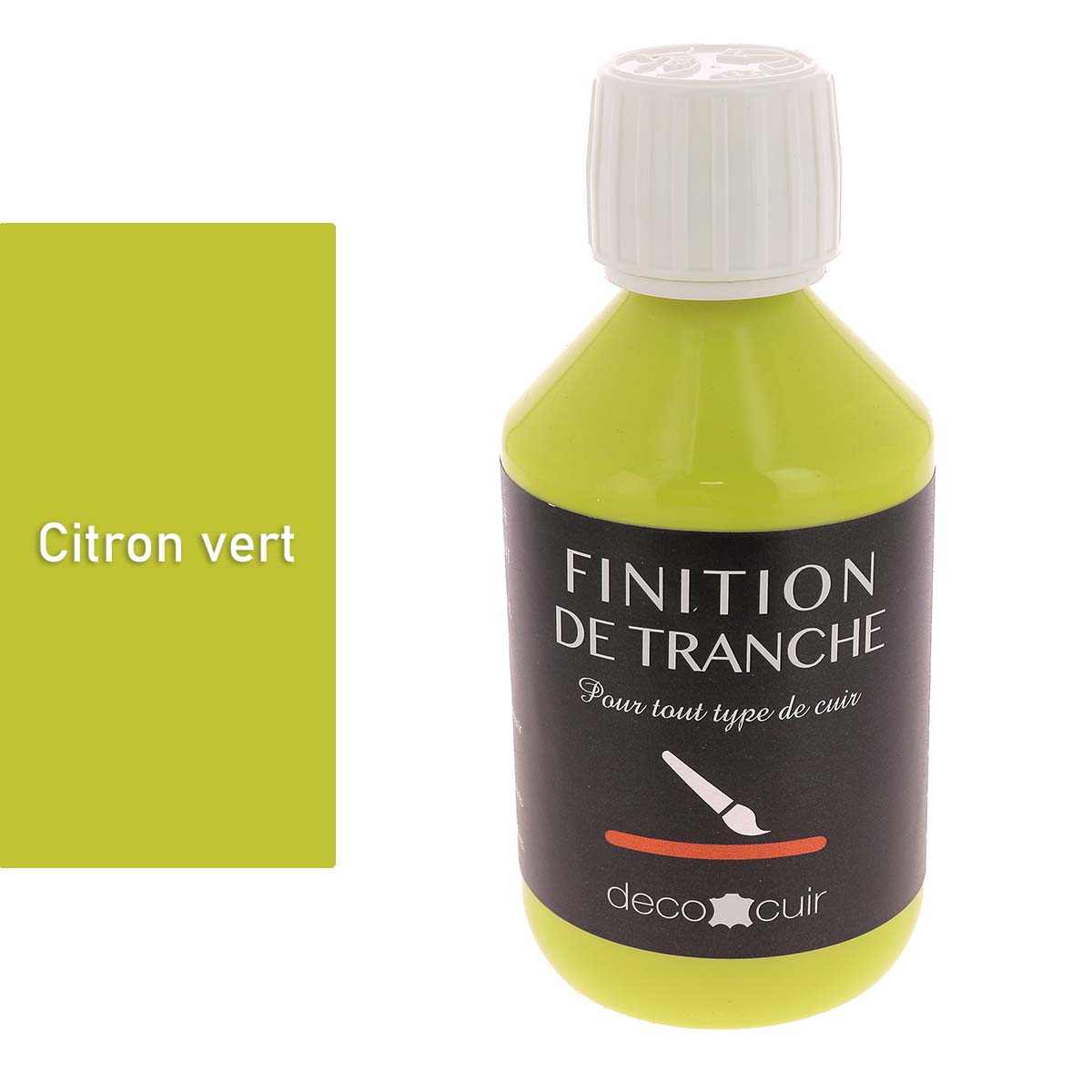 finition tranche cuir vert citron - Deco cuir - 250 ml