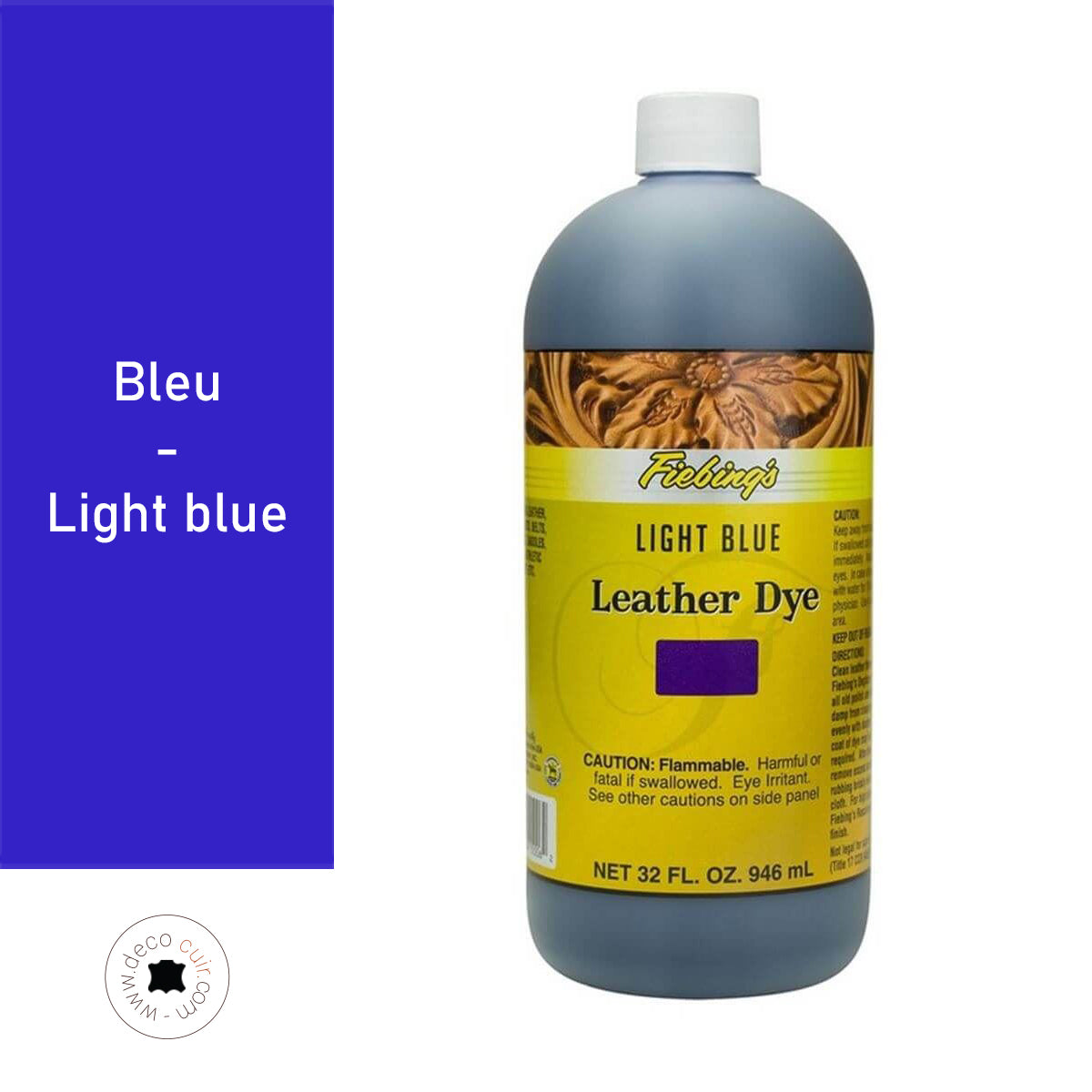 Teinture pour cuir FIEBING'S Leather dye - BLEU / LIGHT BLUE - Deco Cuir