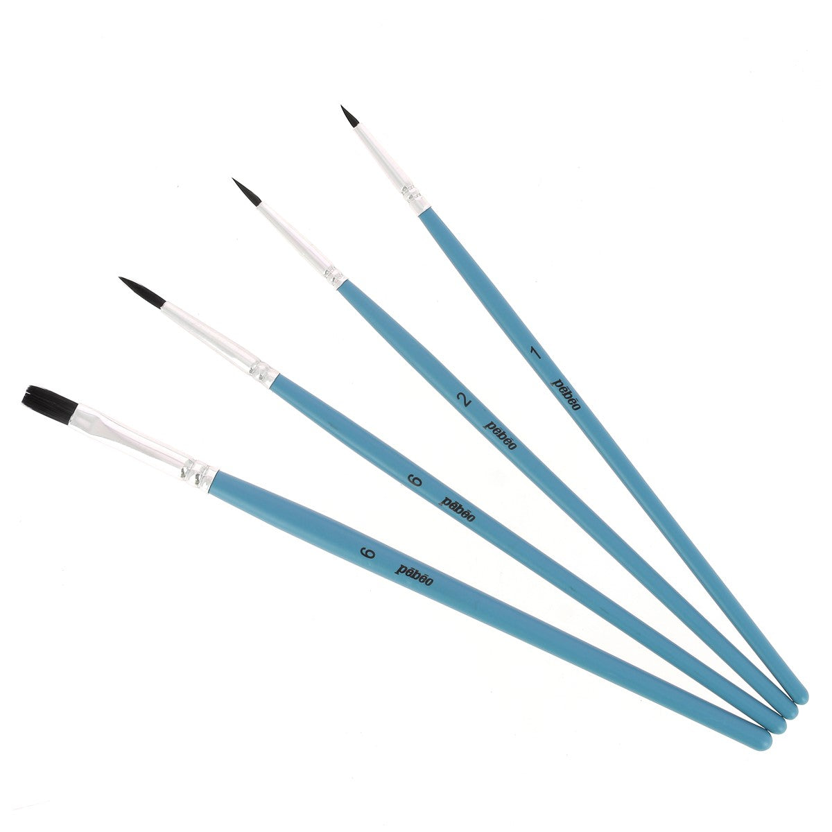 4 pinceaux imitation petit-gris pour aquarelle - Poils synthétiques - Pébéo 952202